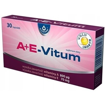 Oleofarm A+E-Vitum Добавка с высоким содержанием витаминов А и Е, 30 капсул
Oleofarm A+E-Vitum Добавка с высоким содержанием витаминов А и Е, 30 капсул