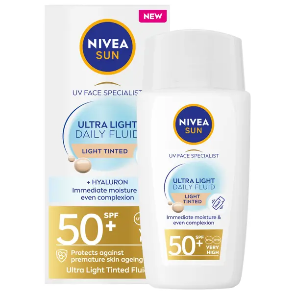 Защитный флюид для лица spf50+ с легким оттенком, 40 мл Nivea Sun
Защитный флюид для лица spf50+ с легким оттенком, 40 мл Nivea Sun