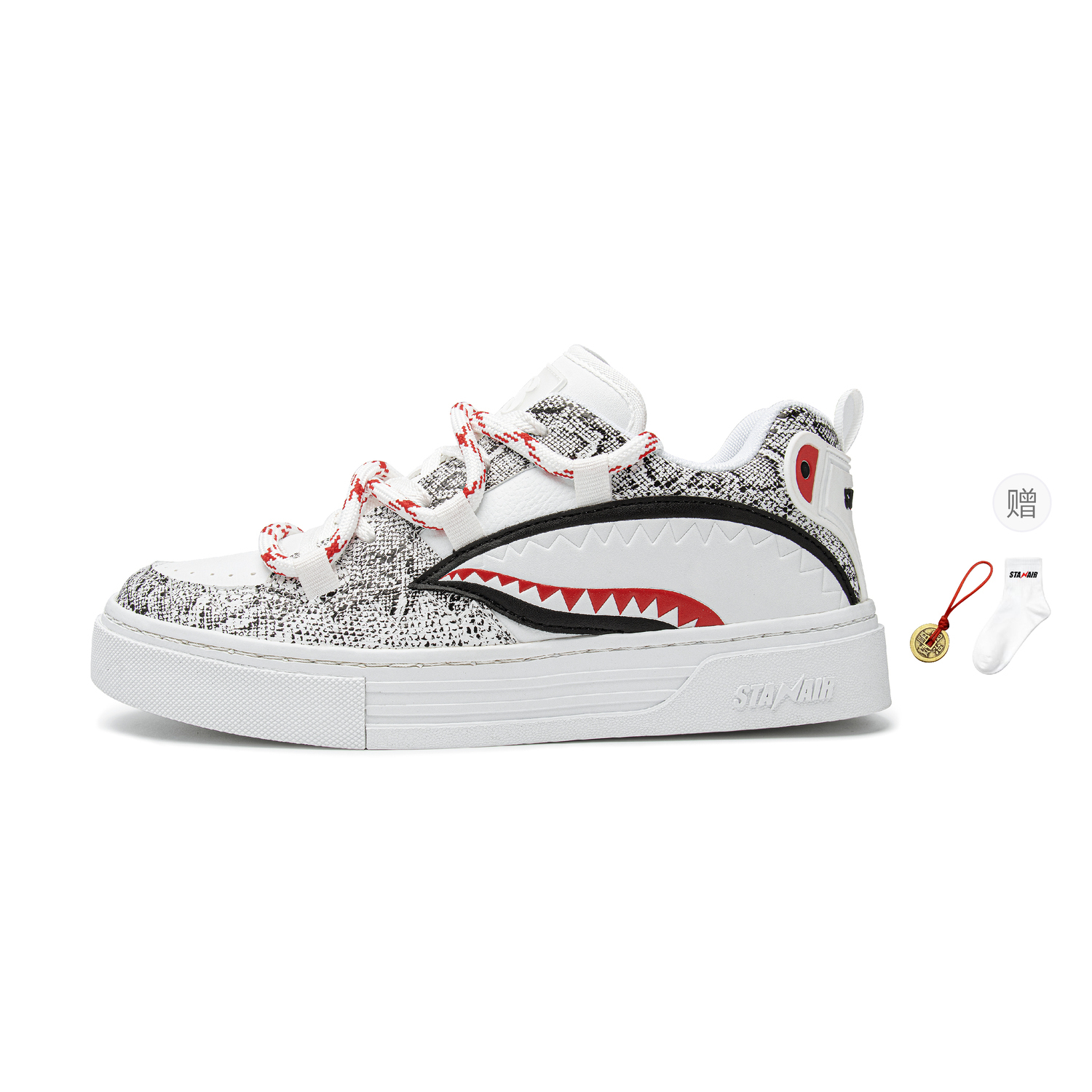 STANAIR Стойкие к скольжению и истиранию сбалансированные низкие скейтерские кроссовки унисекс White Snake, цвет White Snake
STANAIR Стойкие к скольжению и истиранию сбалансированные низкие скейтерские кроссовки унисекс White Snake, цвет White Snake