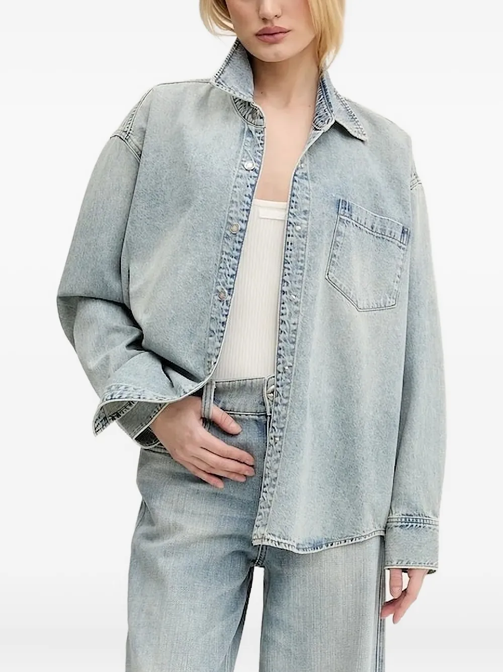 Джинсовая рубашка на пуговицах Miss Sixty, синий
Джинсовая рубашка на пуговицах Miss Sixty, синий