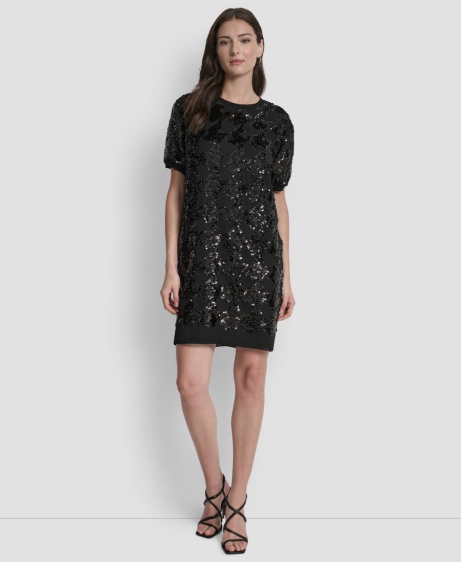 Женское платье-туника с короткими рукавами и пайетками DKNY, Black/Black
Женское платье-туника с короткими рукавами и пайетками DKNY, Black/Black