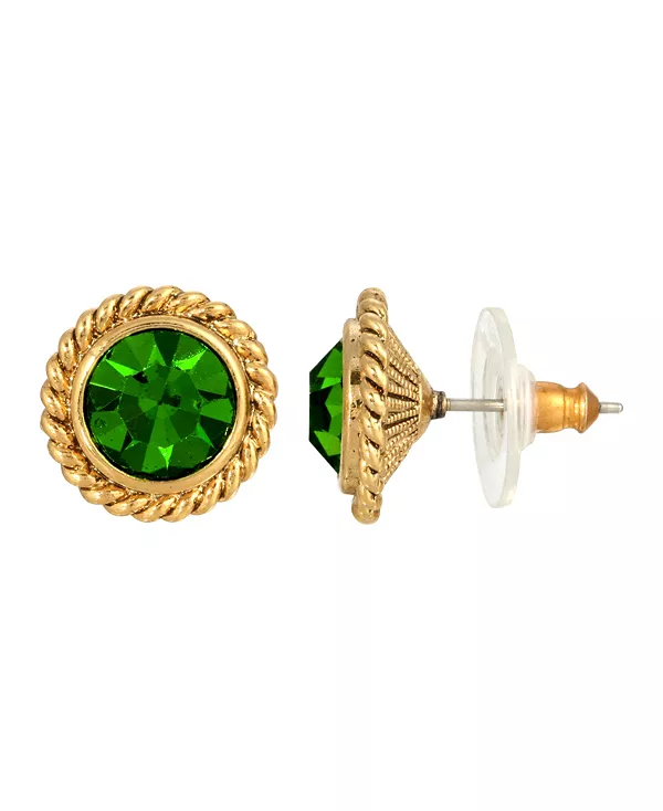 Женские серьги-гвоздики с круглыми зелеными пуговицами из 14-каратного золота 2028, green
Женские серьги-гвоздики с круглыми зелеными пуговицами из 14-каратного золота 2028, green