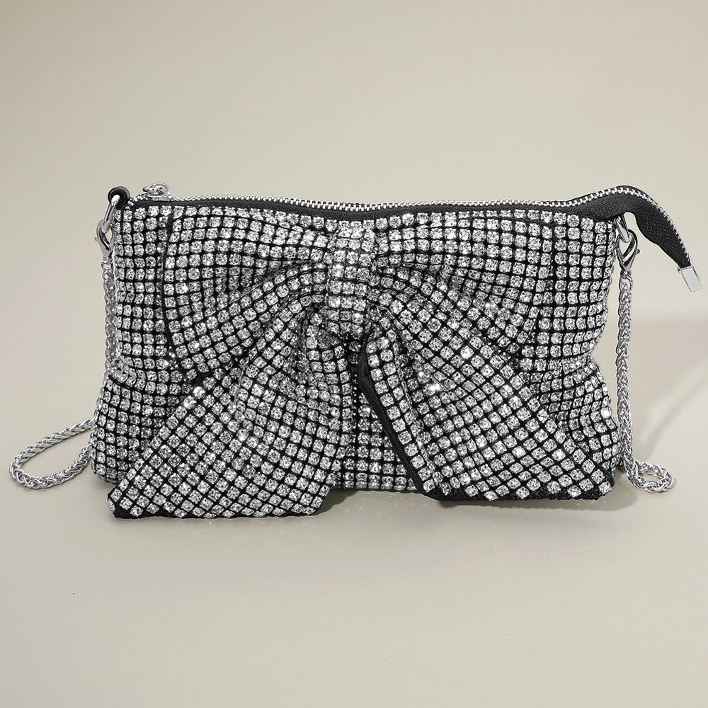 Вечерняя сумка-клатч / сумка через плечо с сетчатым бантом и стразами FASHNZFAB
Вечерняя сумка-клатч / сумка через плечо с сетчатым бантом и стразами FASHNZFAB