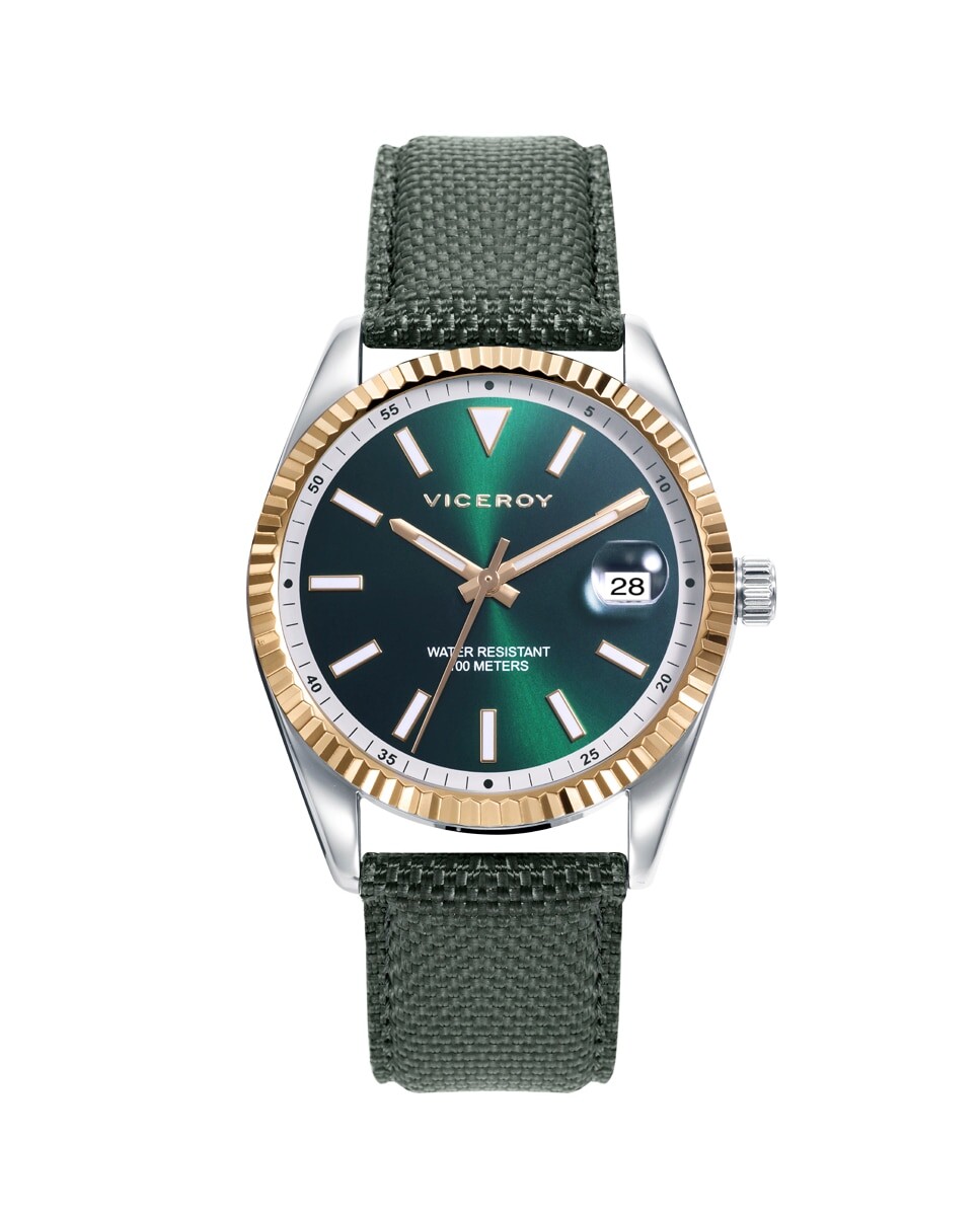 Шикарные мужские часы со стальным корпусом и зеленым нейлоновым ремешком Viceroy, зеленый
Шикарные мужские часы со стальным корпусом и зеленым нейлоновым ремешком Viceroy, зеленый