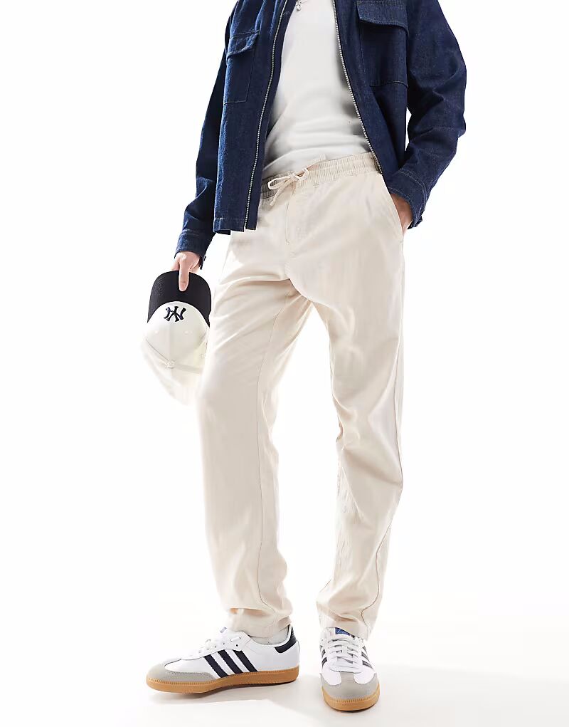 Брюки JJ Rebel из смеси льна и ткани на завязках бежевого цвета
Брюки JJ Rebel из смеси льна и ткани на завязках бежевого цвета