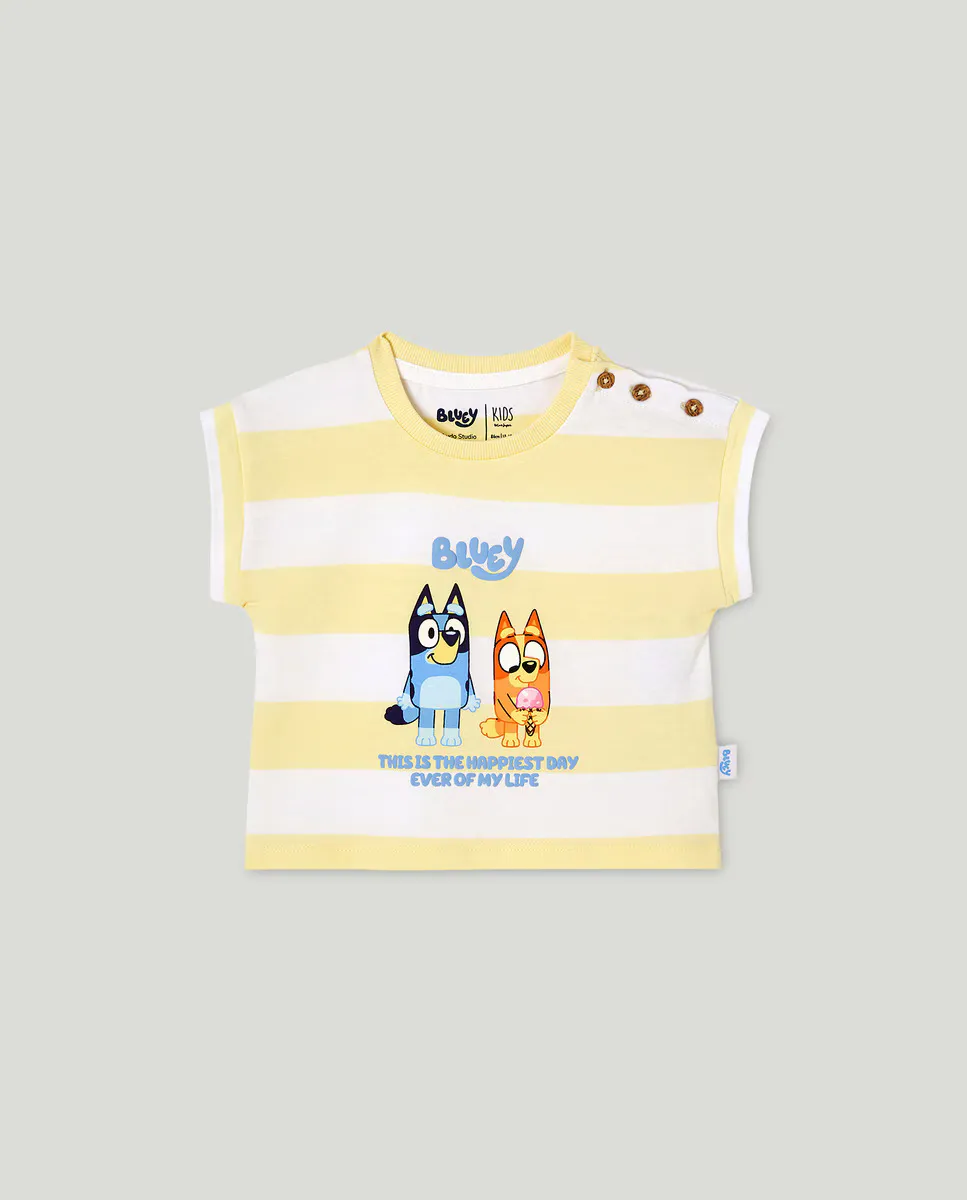 Голубая футболка без рукавов для девочки Baby El Corte Inglés, жёлтый 
Голубая футболка без рукавов для девочки Baby El Corte Inglés, жёлтый