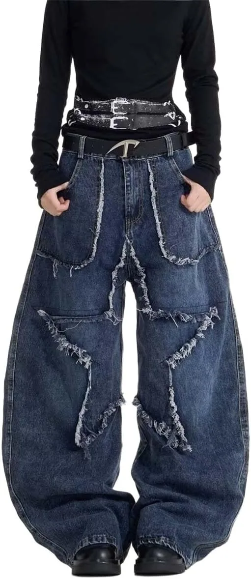 Женские джинсы Y2K Vintage Baggy Wide Leg с дистрессом и звездными нашивками MLAFE
Женские джинсы Y2K Vintage Baggy Wide Leg с дистрессом и звездными нашивками MLAFE