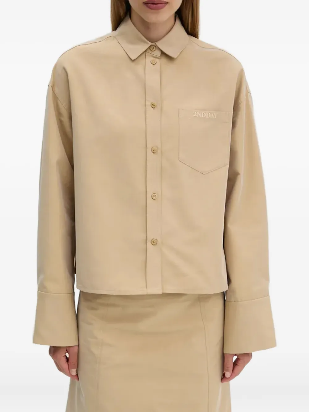 Рубашка с карманом на пуговицах Day Birger Et Mikkelsen, коричневый 
Рубашка с карманом на пуговицах Day Birger Et Mikkelsen, коричневый