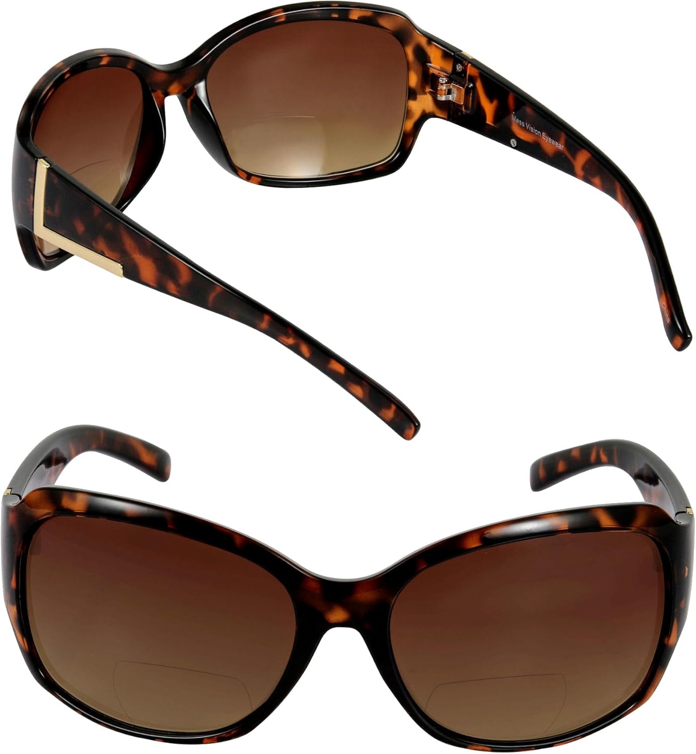 Солнцезащитные очки Mass Vision с бифокальными линзами 'The Fashionista' — дизайнерские женские очки для чтения на открытом воздухе с защитой от УФ-излучения UV400 (2 шт.), Tortoise
Солнцезащитные очки Mass Vision с бифокальными линзами 'The Fashionista' — дизайнерские женские очки для чтения на открытом воздухе с защитой от УФ-излучения UV400 (2 шт.), Tortoise