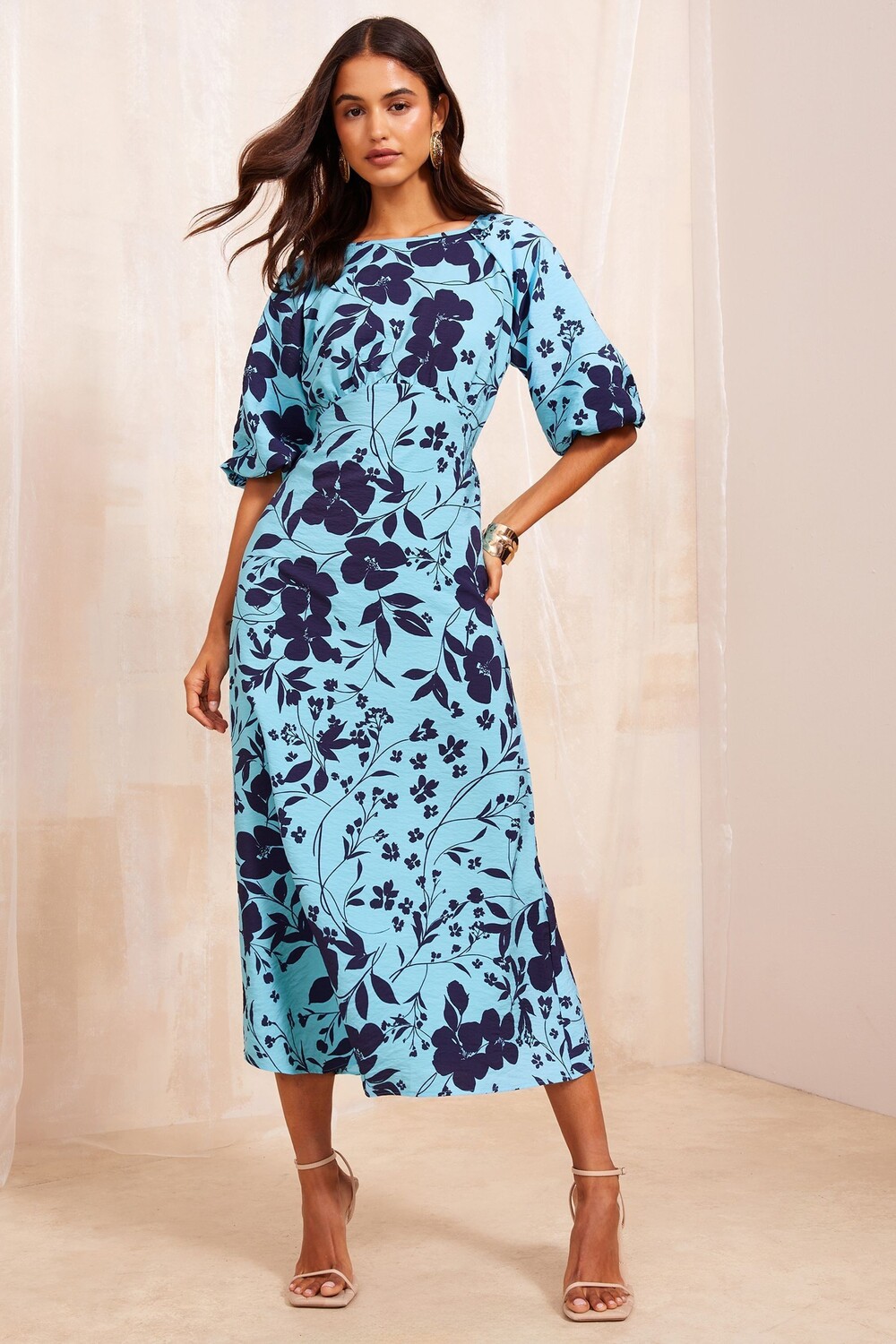 Платье миди с пышными рукавами и завышенной талией Friends Like These, синий
Платье миди с пышными рукавами и завышенной талией Friends Like These, синий