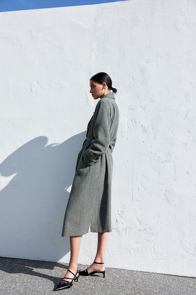 Двубортное пальто H&M, серый
Двубортное пальто H&M, серый