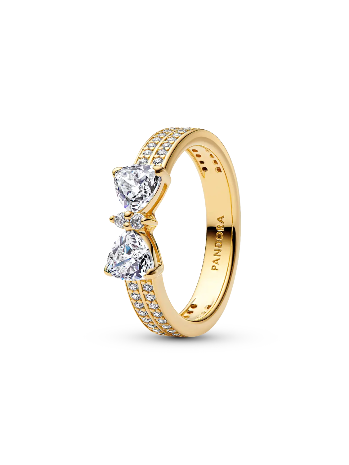 Двухрядное кольцо со сверкающим бантом Pandora, 14-каратное золотое покрытие
Двухрядное кольцо со сверкающим бантом Pandora, 14-каратное золотое покрытие