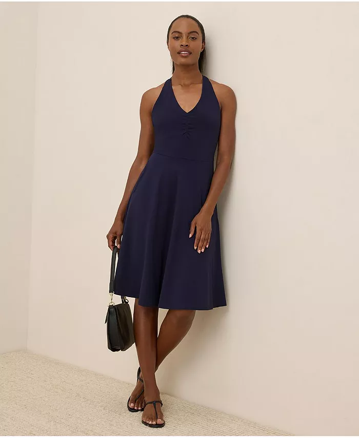 Женское облегающее платье-клеш с присборенной бретелью через шею Pact, синий
Женское облегающее платье-клеш с присборенной бретелью через шею Pact, синий