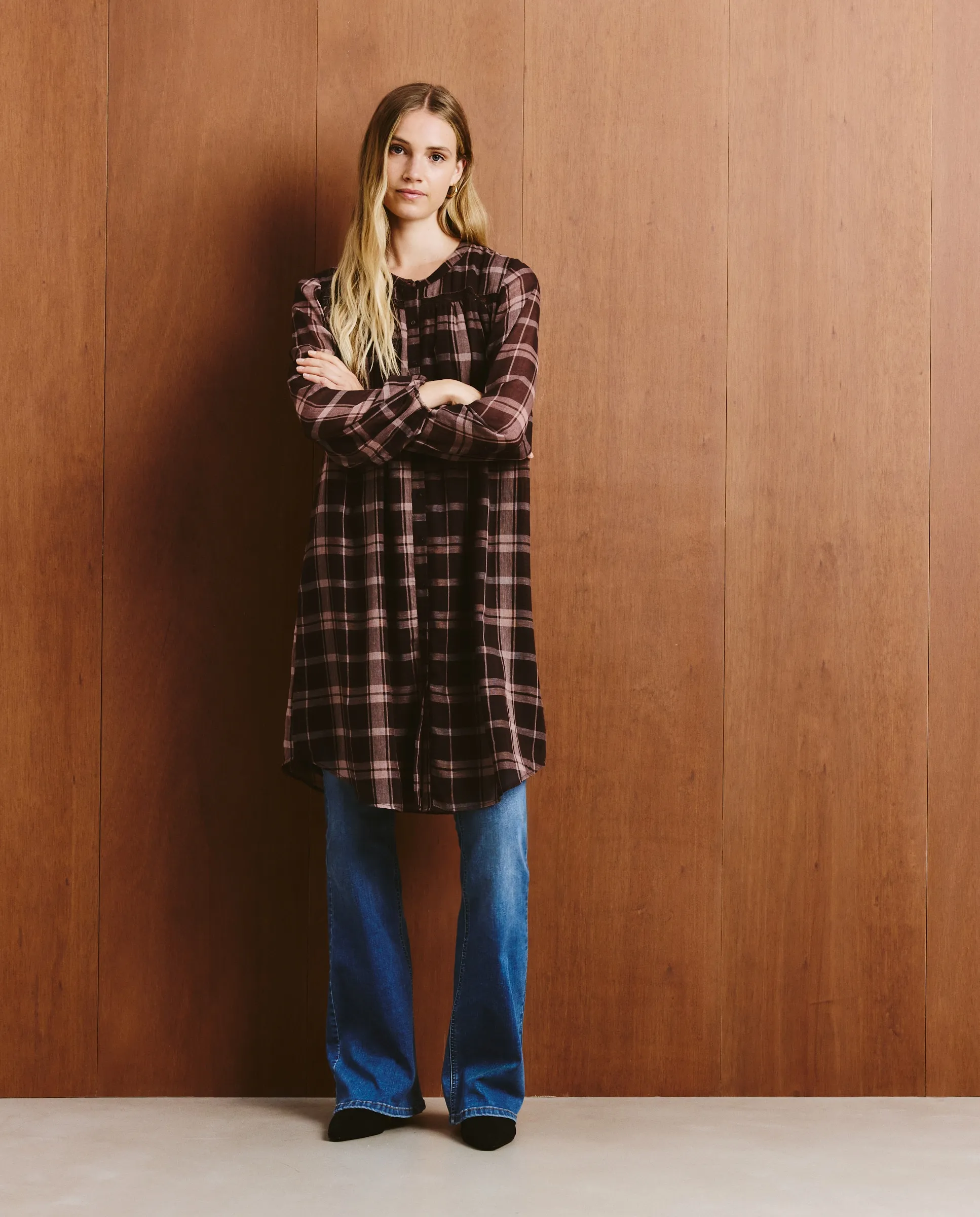 Платье-рубашка в клетку Southern Cotton, черный
Платье-рубашка в клетку Southern Cotton, черный