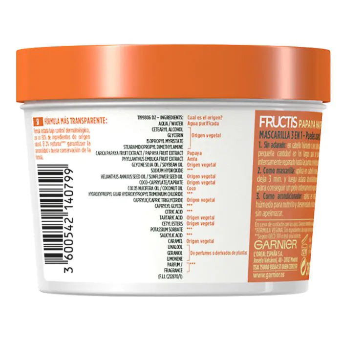 Кондиционер для волос fructis hair food mascarilla cabello 3 en 1 papaya Garnier, объем 390 мл
Кондиционер для волос fructis hair food mascarilla cabello 3 en 1 papaya Garnier, объем 390 мл