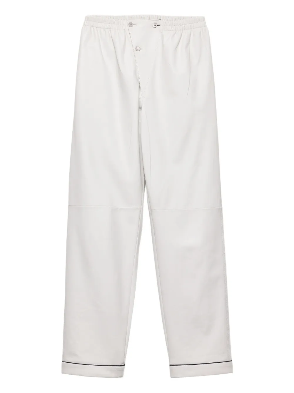 Кожаные брюки с эластичным поясом Prada, белый
Кожаные брюки с эластичным поясом Prada, белый