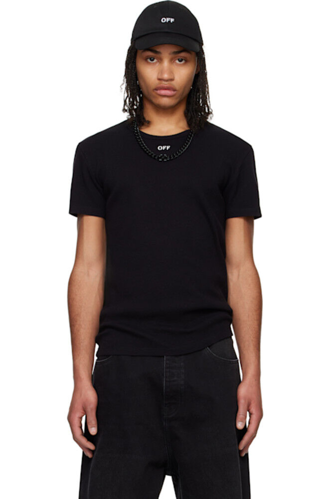Черная футболка Off Stamp в рубчик Off-White
Черная футболка Off Stamp в рубчик Off-White