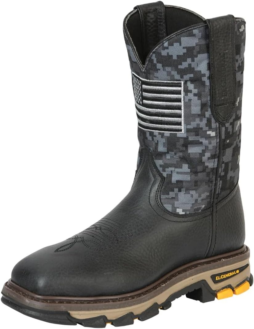 Мужские ботинки El General с металлическим носком Bull Fight, черная кожа, родео, модель Malibu, квадратный носок, полиуретановая резиновая подошва, прочные, устойчивые к скольжению, для промышленного, ранчо и строительного использования Generic
Мужские ботинки El General с металлическим носком Bull Fight, черная кожа, родео, модель Malibu, квадратный носок, полиуретановая резиновая подошва, прочные, устойчивые к скольжению, для промышленного, ранчо и строительного использования Generic