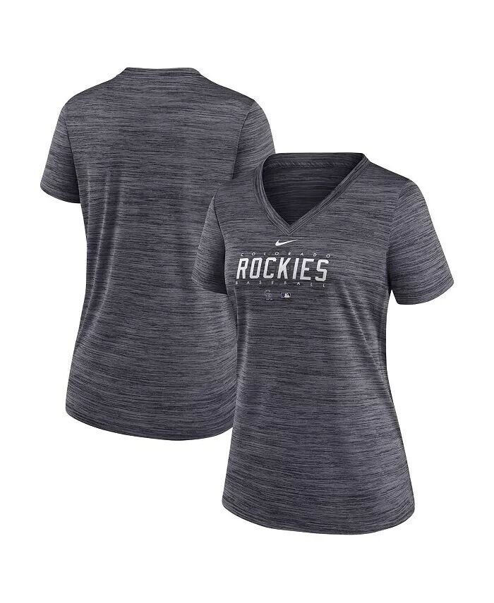 Черная женская футболка с v-образным вырезом Colorado Rockies Authentic Collection Velocity Practice Performance Nike
Черная женская футболка с v-образным вырезом Colorado Rockies Authentic Collection Velocity Practice Performance Nike