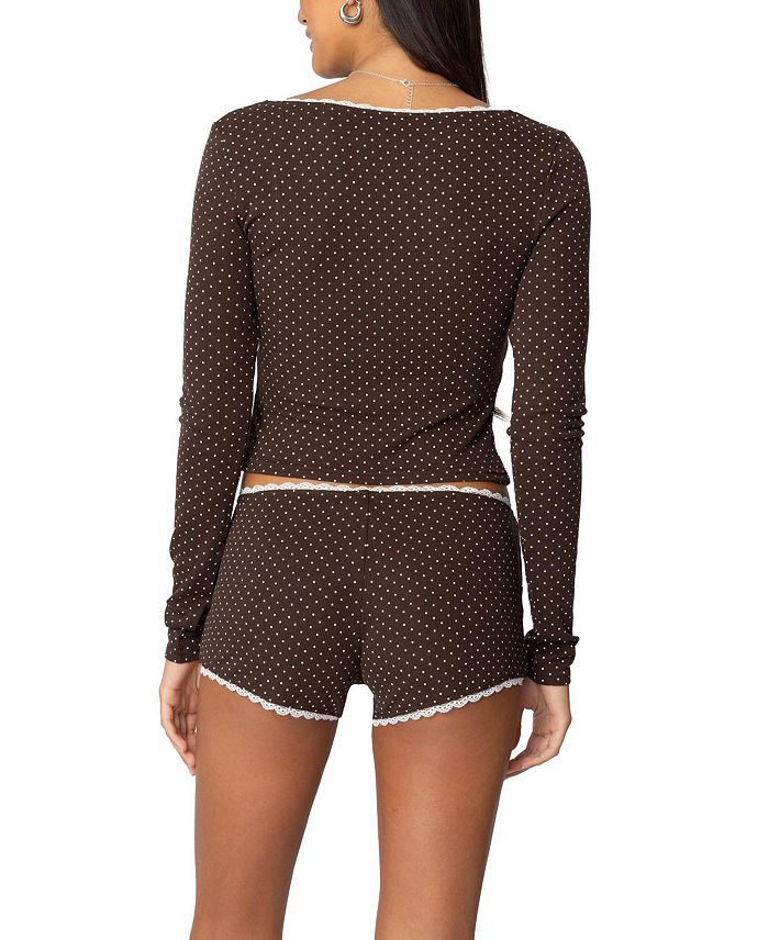 Топ Juliana в рубчик в горошек Edikted, коричневый
Топ Juliana в рубчик в горошек Edikted, коричневый