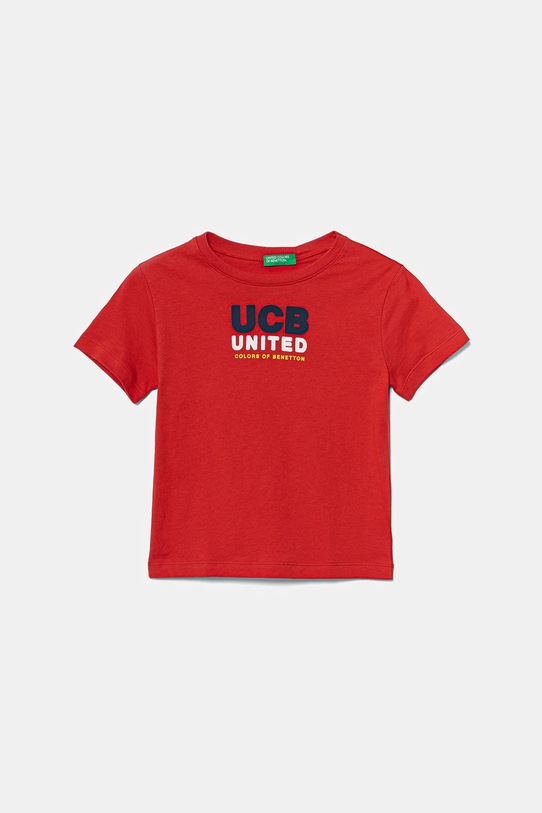 Детская хлопковая футболка United Colors Of Benetton, красный 
Детская хлопковая футболка United Colors Of Benetton, красный