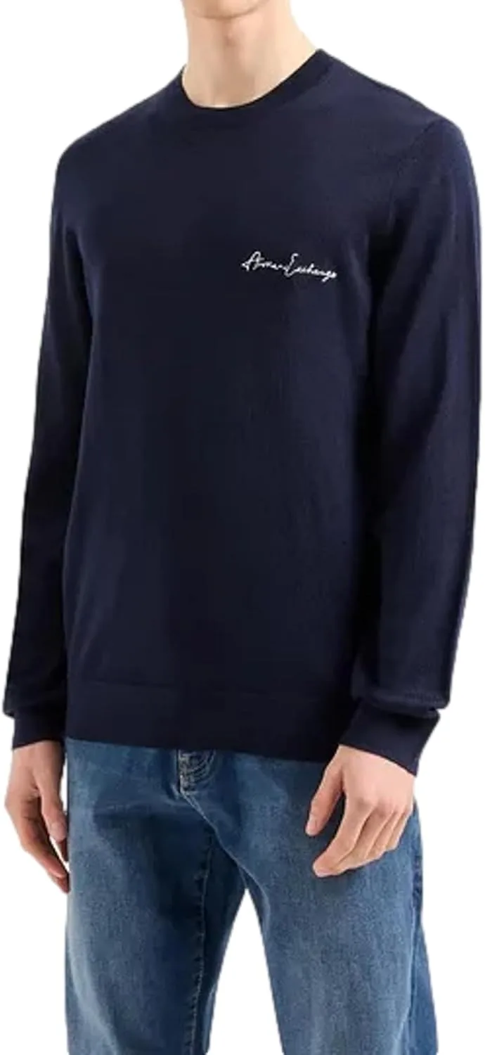 Armani Exchange мужской свитер с логотипом из смеси мериносовой шерсти
Armani Exchange мужской свитер с логотипом из смеси мериносовой шерсти