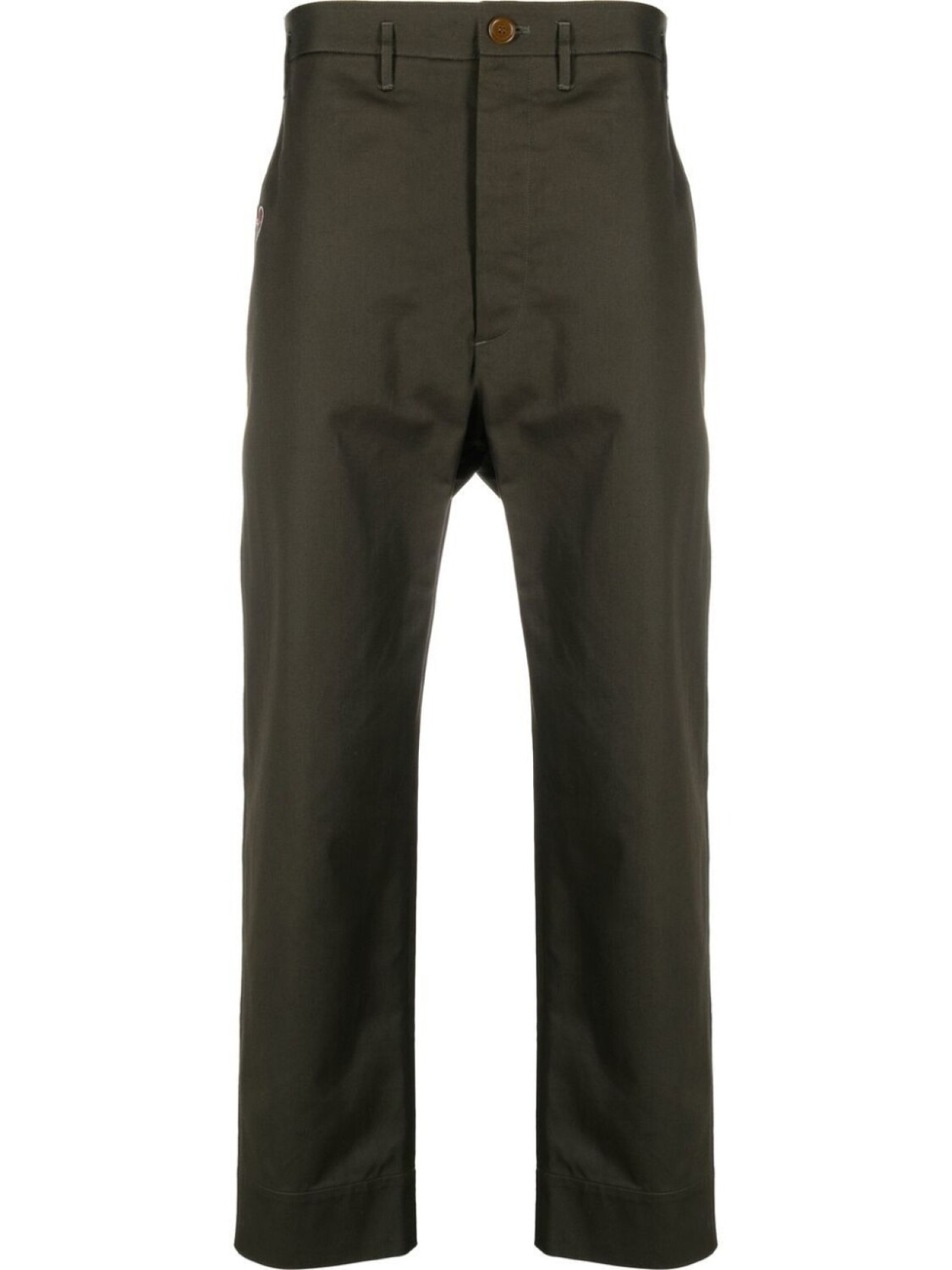 Vivienne Westwood укороченные брюки с вышивкой, зеленый 
Vivienne Westwood укороченные брюки с вышивкой, зеленый