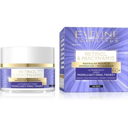 Eveline Retinol & Niacinamine 60+ Ultra Rich Формирует овал лица, Eveline Cosmetics
Eveline Retinol & Niacinamine 60+ Ultra Rich Формирует овал лица, Eveline Cosmetics