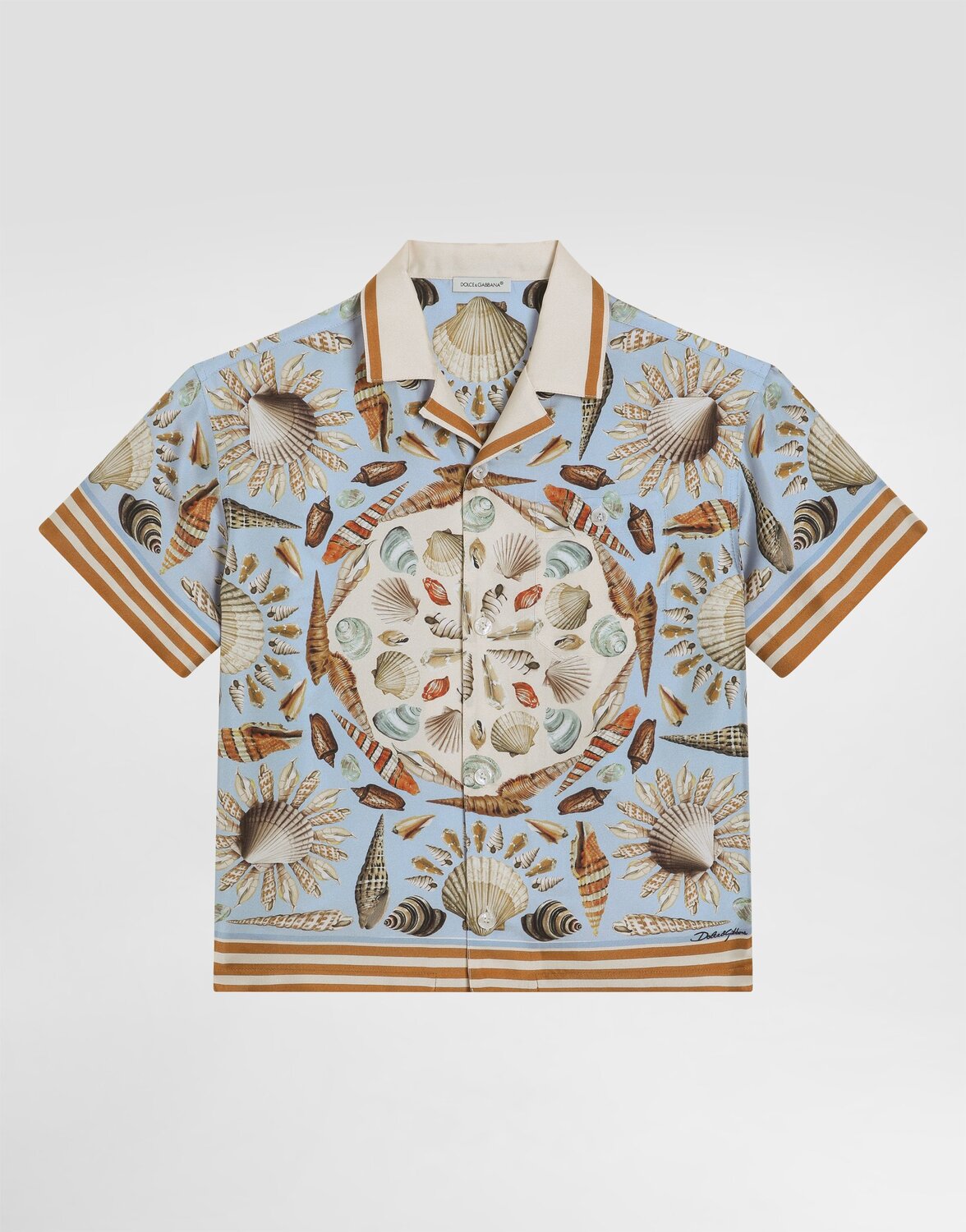 Рубашка из саржи с короткими рукавами и принтом из ракушек Dolce&Gabbana, мультиколор
Рубашка из саржи с короткими рукавами и принтом из ракушек Dolce&Gabbana, мультиколор