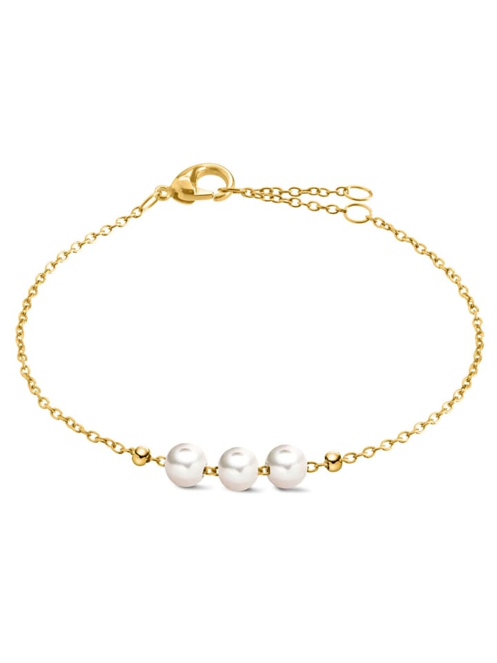 Женский браслет из титана с золотым покрытием и тремя культивированными пресноводными жемчужинами Boccia
Женский браслет из титана с золотым покрытием и тремя культивированными пресноводными жемчужинами Boccia