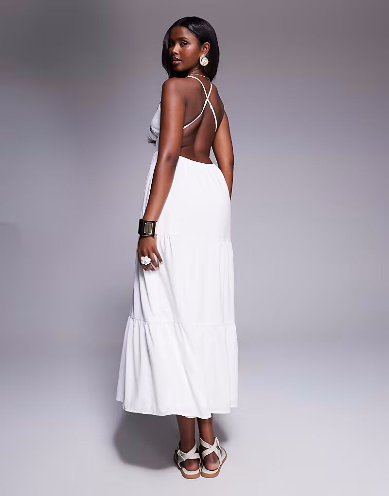 Платье макси Princess Polly с глубокими перекрещивающимися вырезами на спине, многоярусное, белого цвета
Платье макси Princess Polly с глубокими перекрещивающимися вырезами на спине, многоярусное, белого цвета