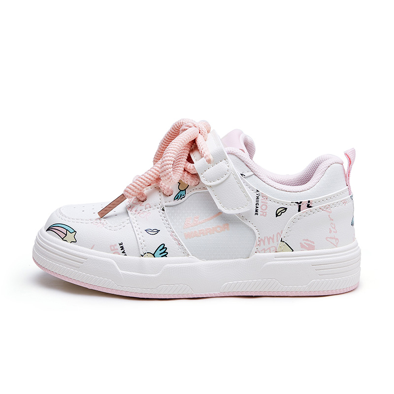 Нескользящие и износостойкие, легкие, амортизирующие, низкие детские кроссовки для скейтбординга WARRIOR, бежевый/розовый 
Нескользящие и износостойкие, легкие, амортизирующие, низкие детские кроссовки для скейтбординга WARRIOR, бежевый/розовый