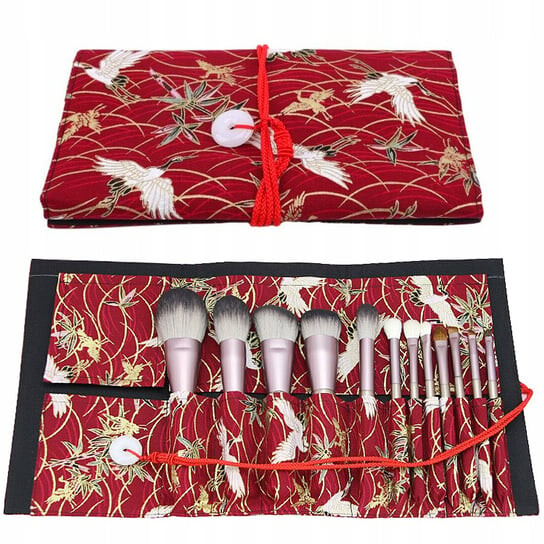 Свернутая косметичка, органайзер, привязанный к кистям., Frezarkowo, бордовый
Свернутая косметичка, органайзер, привязанный к кистям., Frezarkowo, бордовый