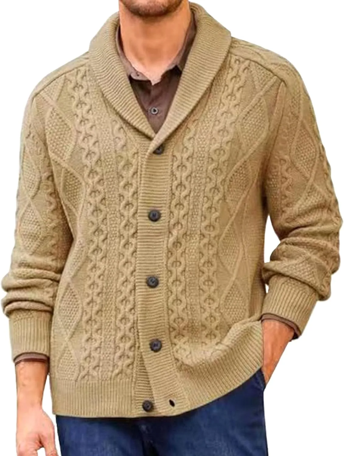 Мужской вязаный кардиган V-образным вырезом однотонный Maiyifu-GJ
Мужской вязаный кардиган V-образным вырезом однотонный Maiyifu-GJ