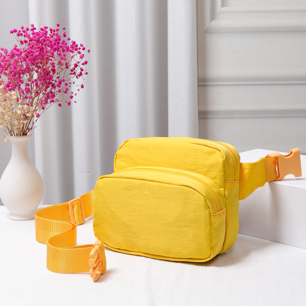 Сплошная нейлоновая сумка-слинг Поясная сумка Бандана FASHNZFAB, желтый
Сплошная нейлоновая сумка-слинг Поясная сумка Бандана FASHNZFAB, желтый