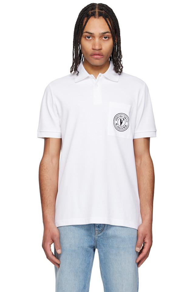 Поло с вышитым логотипом Versace Jeans Couture, белый
Поло с вышитым логотипом Versace Jeans Couture, белый