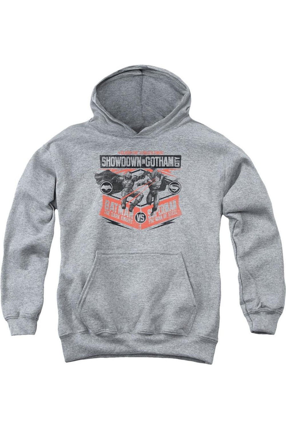 Батмен против Супермена: Битва в Готеме, молодежная толстовка с капюшоном Gildan, Athletic Heather
Батмен против Супермена: Битва в Готеме, молодежная толстовка с капюшоном Gildan, Athletic Heather