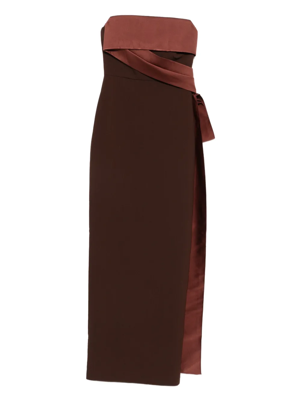 Макси-платье без бретелек с завязкой Roland Mouret, коричневый
Макси-платье без бретелек с завязкой Roland Mouret, коричневый