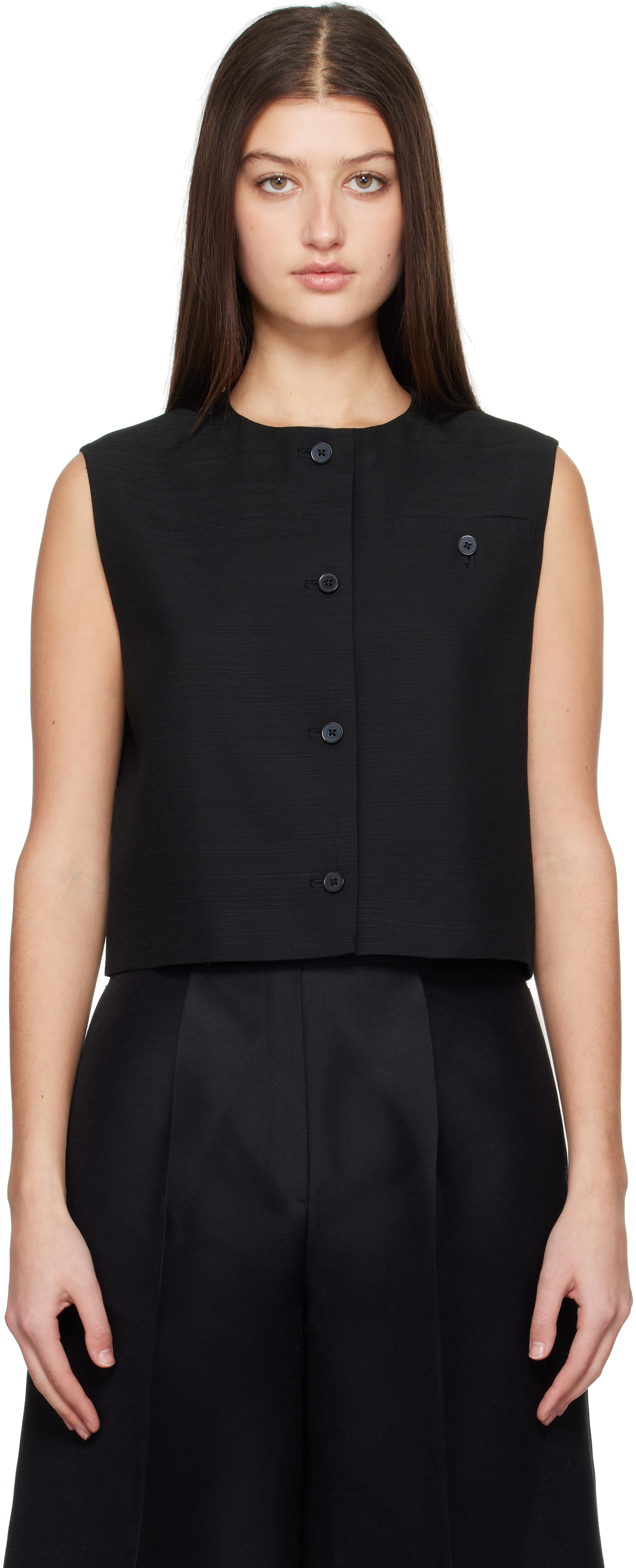 Жилет с круглым вырезом Loulou Studio
Жилет с круглым вырезом Loulou Studio