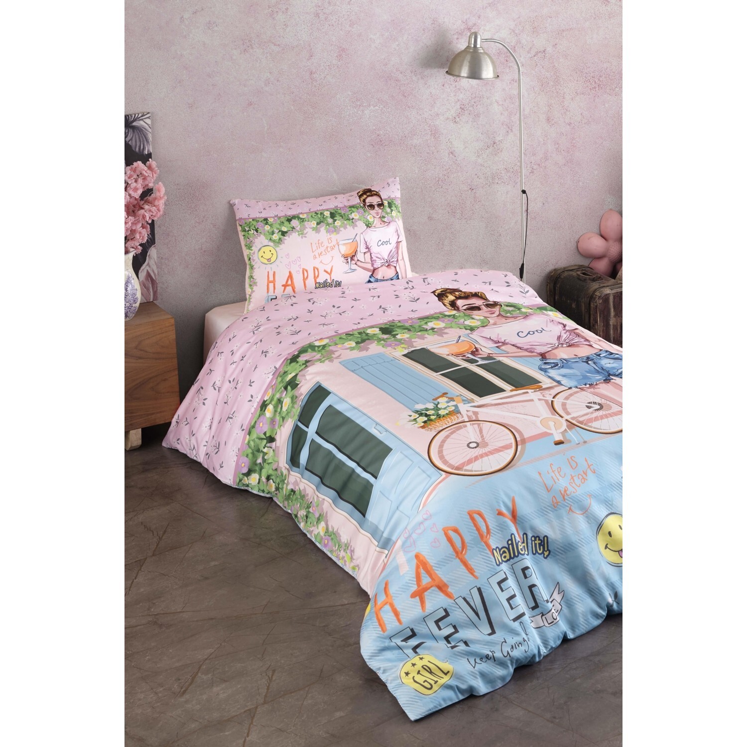 Комплект постельного белья Varol Laura Home из 100 % хлопка и атласа для молодых - Cool
Комплект постельного белья Varol Laura Home из 100 % хлопка и атласа для молодых - Cool