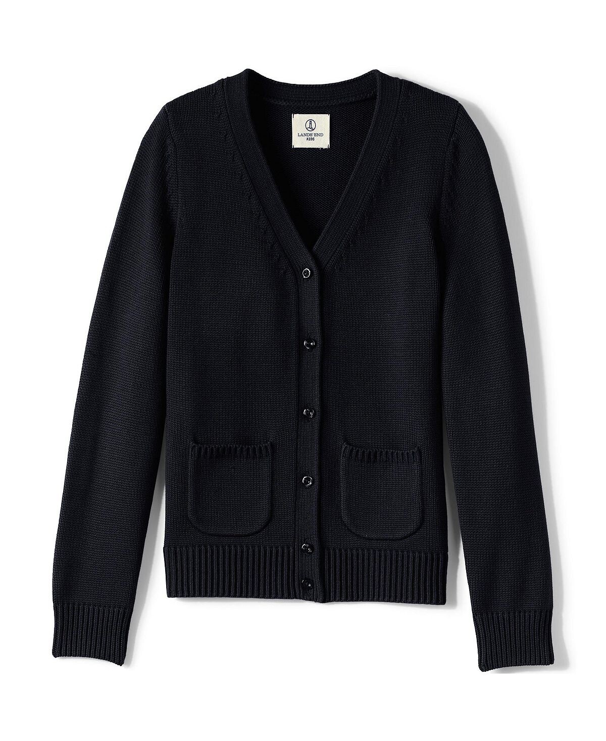 Детская школьная форма для девочек, хлопковый свитер с модальными пуговицами спереди Lands' End 
Детская школьная форма для девочек, хлопковый свитер с модальными пуговицами спереди Lands' End