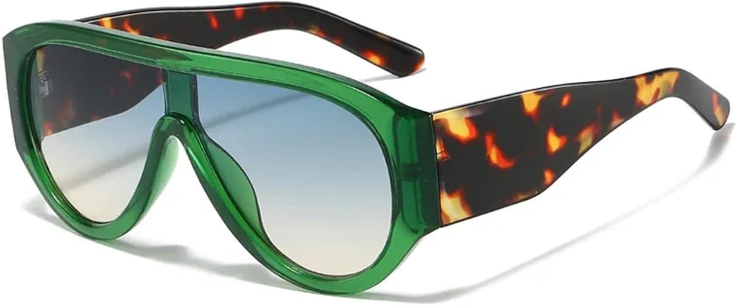 Модные солнцезащитные очки большого размера для женщин в стиле ретро, цельные солнцезащитные очки с защитой от УФ-излучения для мужчин, солнцезащитные очки с градиентным покрытием HPIRME, Green Blue Tea
Модные солнцезащитные очки большого размера для женщин в стиле ретро, цельные солнцезащитные очки с защитой от УФ-излучения для мужчин, солнцезащитные очки с градиентным покрытием HPIRME, Green Blue Tea