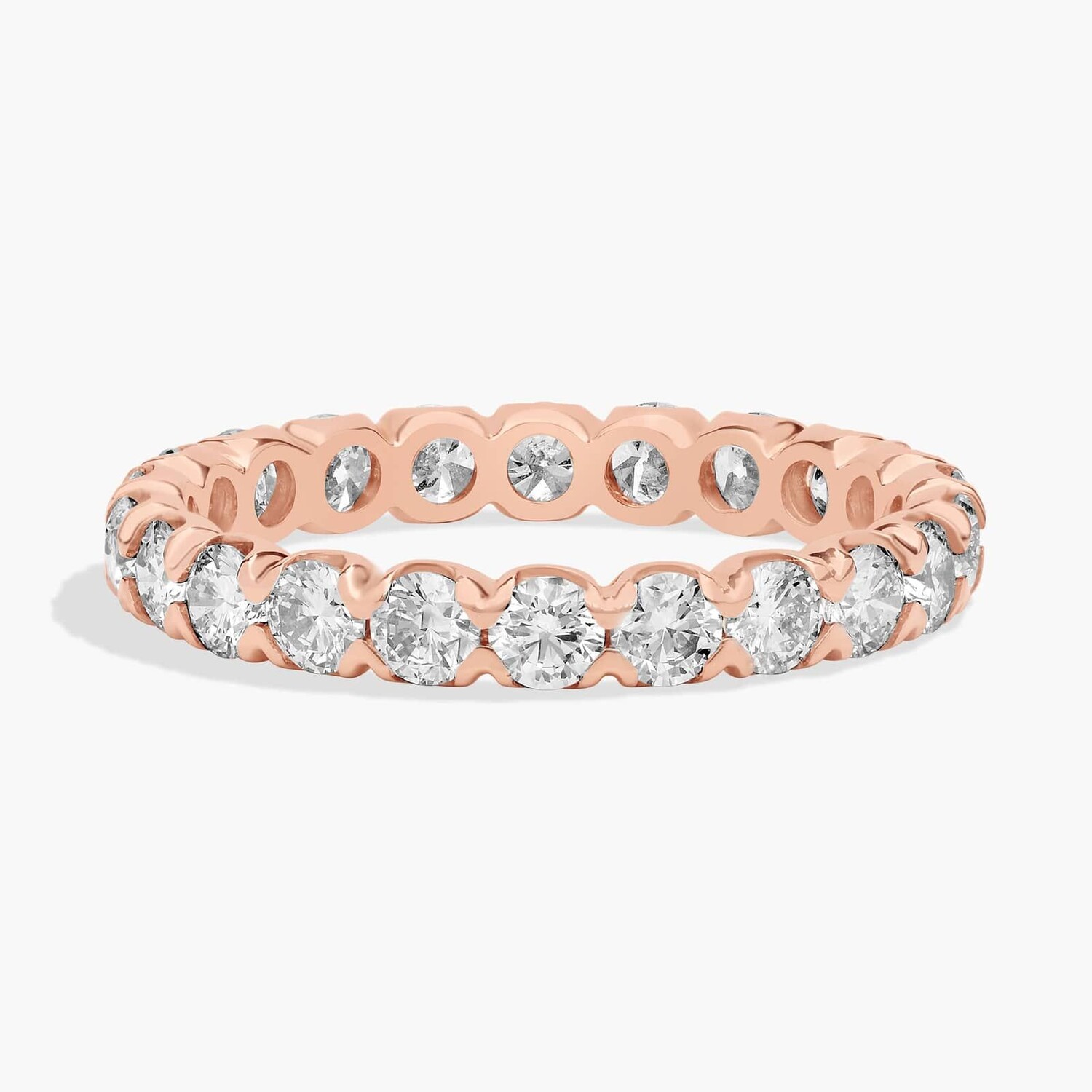 Кольцо с бриллиантами «рыбий хвост» из розового золота 14 карат (2 карата, Tw. - HI / SI1-SI2) Blue Nile