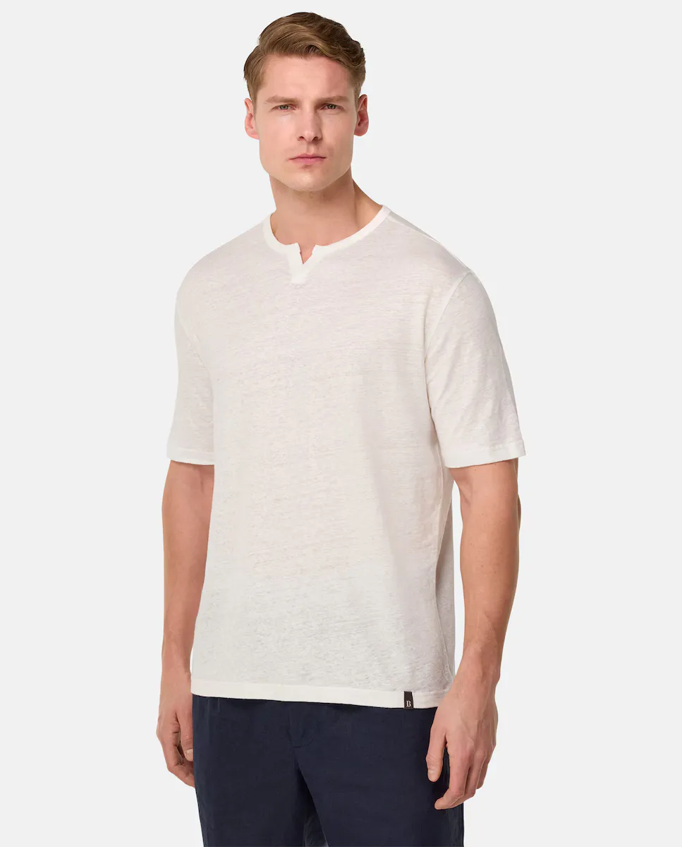 Мужская футболка из эластичного льняного трикотажа Boggi Milano, белый
Мужская футболка из эластичного льняного трикотажа Boggi Milano, белый