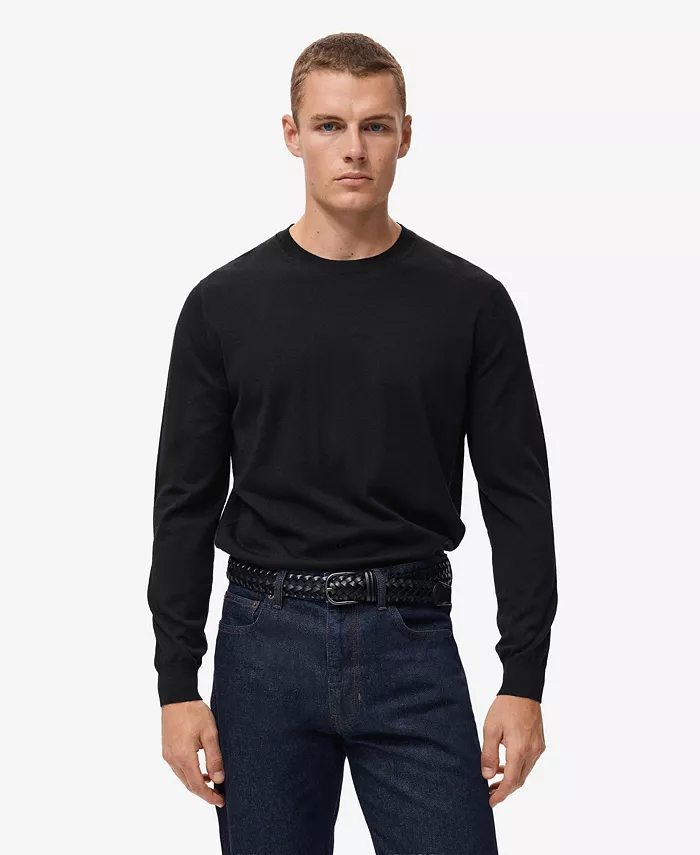 Мужской шерстяной свитер с круглым вырезом Mango, черный
Мужской шерстяной свитер с круглым вырезом Mango, черный