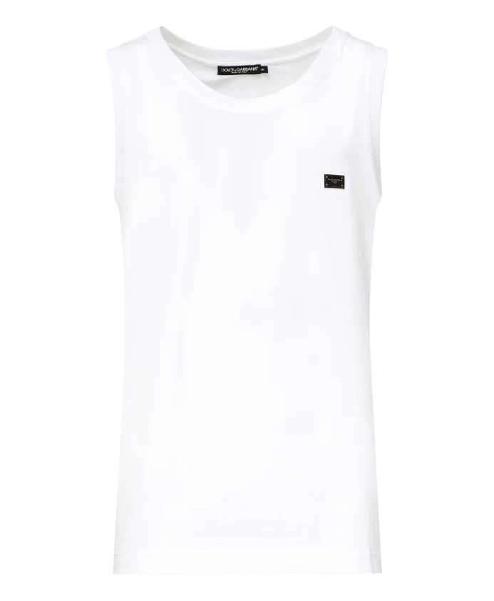 Белая хлопковая трикотажная футболка с круглым вырезом. Dolce & Gabbana, белый
Белая хлопковая трикотажная футболка с круглым вырезом. Dolce & Gabbana, белый
