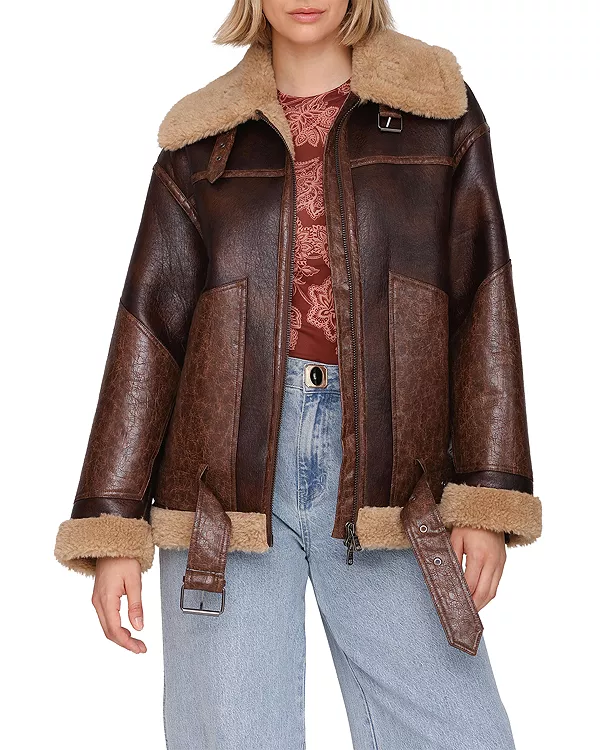 Мотоциклетная куртка с отделкой из искусственного меха Avec Les Filles, коричневый
Мотоциклетная куртка с отделкой из искусственного меха Avec Les Filles, коричневый
