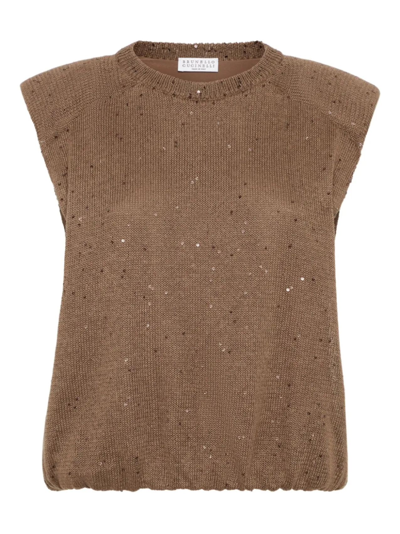 Brunello Cucinelli трикотажный топ с пайетками, коричневый
Brunello Cucinelli трикотажный топ с пайетками, коричневый