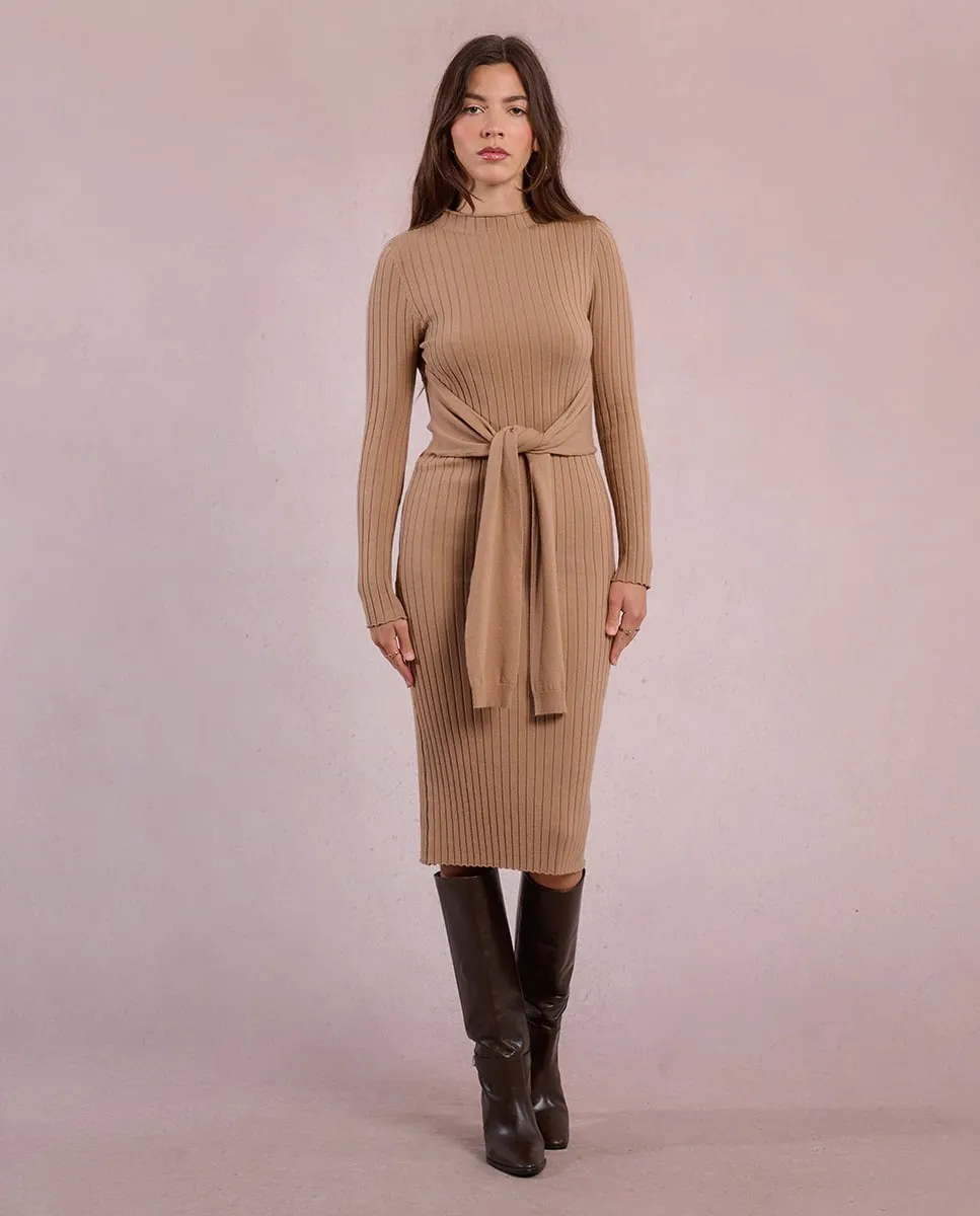Длинное трикотажное платье с деталями и завязкой Molly Bracken, бежевый
Длинное трикотажное платье с деталями и завязкой Molly Bracken, бежевый