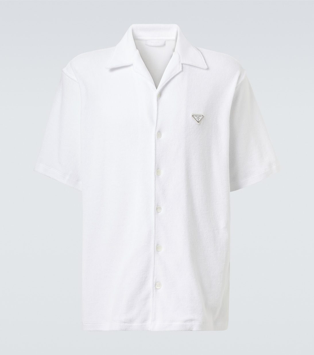 Хлопковая махровая рубашка для боулинга Prada, белый
Хлопковая махровая рубашка для боулинга Prada, белый